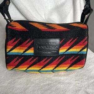 Pendleton Aztec Pattern Wool Crossbody Bag Purse Travel Southwest Red Orange USA